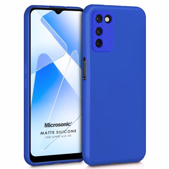 Microsonic Matte Silicone Oppo A55 5G Kılıf Mavi 1