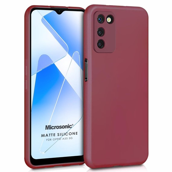 Microsonic Matte Silicone Oppo A55 5G Kılıf Mor 1