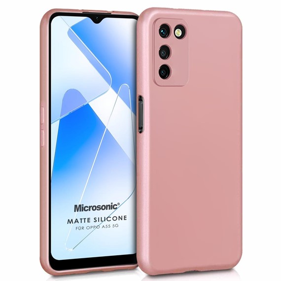 Microsonic Matte Silicone Oppo A55 5G Kılıf Rose Gold 1