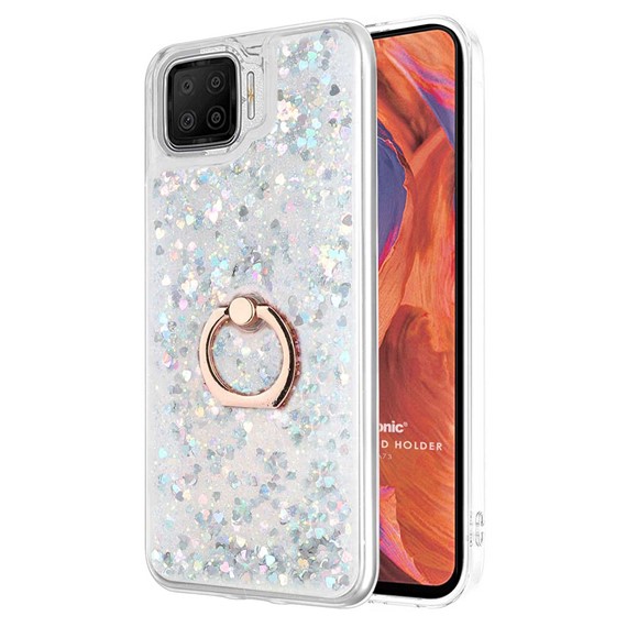 Microsonic Oppo A73 Kılıf Glitter Liquid Holder Gümüş 1