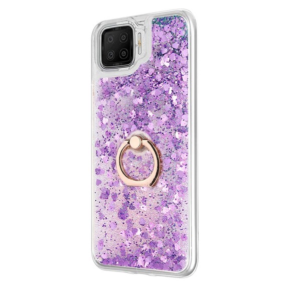 Microsonic Oppo A73 Kılıf Glitter Liquid Holder Mor 2