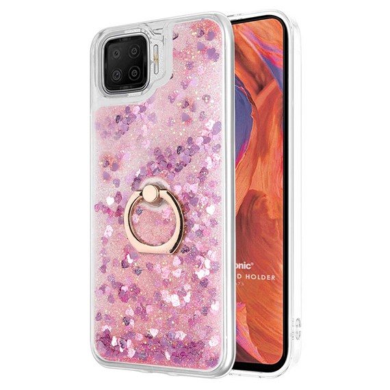 Microsonic Oppo A73 Kılıf Glitter Liquid Holder Pembe 1