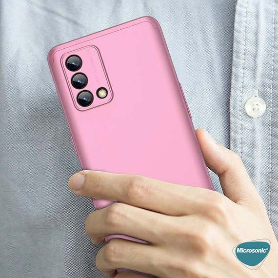 Microsonic Oppo A74 4G Kılıf Double Dip 360 Protective Rose Gold 3