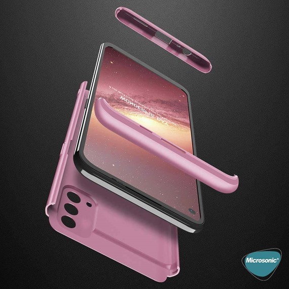 Microsonic Oppo A74 4G Kılıf Double Dip 360 Protective Rose Gold 5