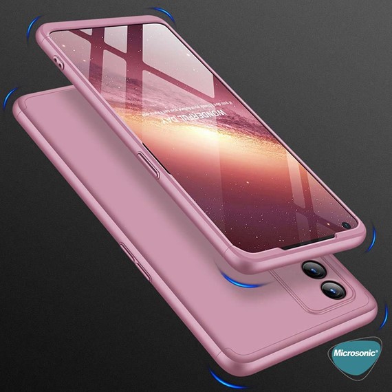 Microsonic Oppo A74 4G Kılıf Double Dip 360 Protective Rose Gold 6