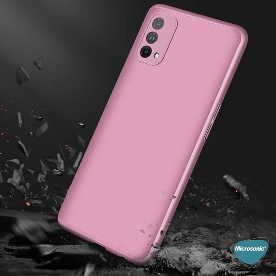 Microsonic Oppo A74 4G Kılıf Double Dip 360 Protective Siyah Mavi 8