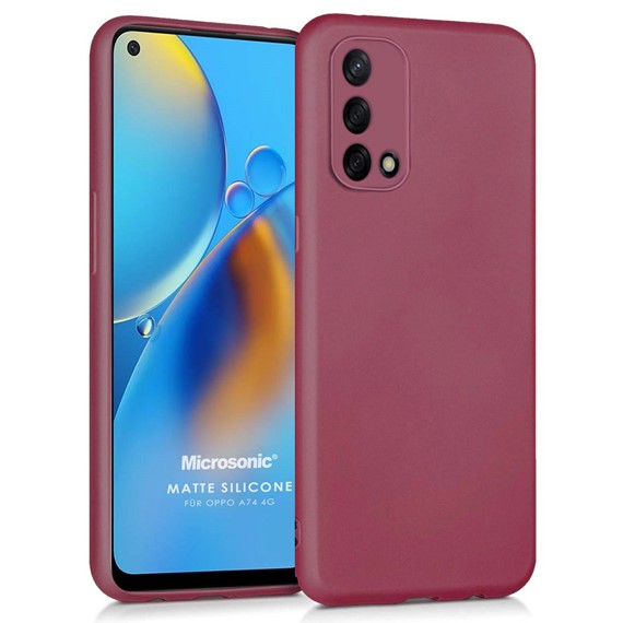 Microsonic Matte Silicone Oppo A74 4G Kılıf Mor 1