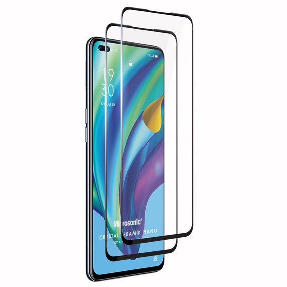 Microsonic Oppo Reno 4 Lite Crystal Seramik Nano Ekran Koruyucu Siyah 2 Adet 1