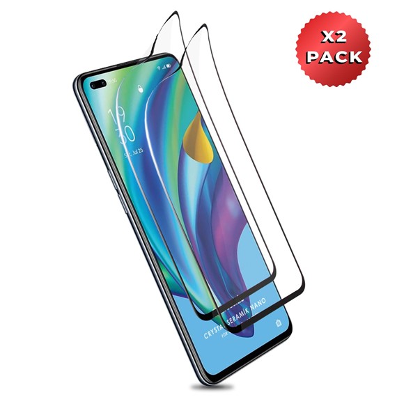 Microsonic Oppo Reno 4 Lite Crystal Seramik Nano Ekran Koruyucu Siyah 2 Adet 2