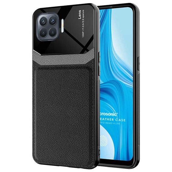 Microsonic Oppo Reno 4 Lite Kılıf Uniq Leather Siyah 1