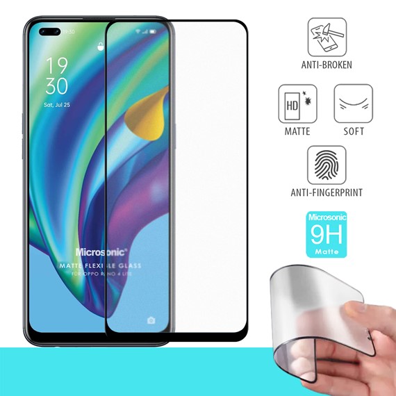 Microsonic Oppo Reno 4 Lite Seramik Matte Flexible Ekran Koruyucu Siyah 1