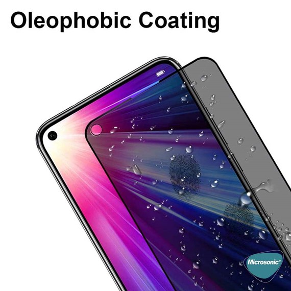 Microsonic Oppo Reno 4 Lite Privacy 5D Gizlilik Filtreli Cam Ekran Koruyucu Siyah 4