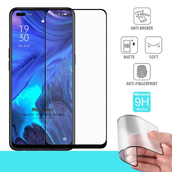 Microsonic Oppo Reno 4 Seramik Matte Flexible Ekran Koruyucu Siyah 1