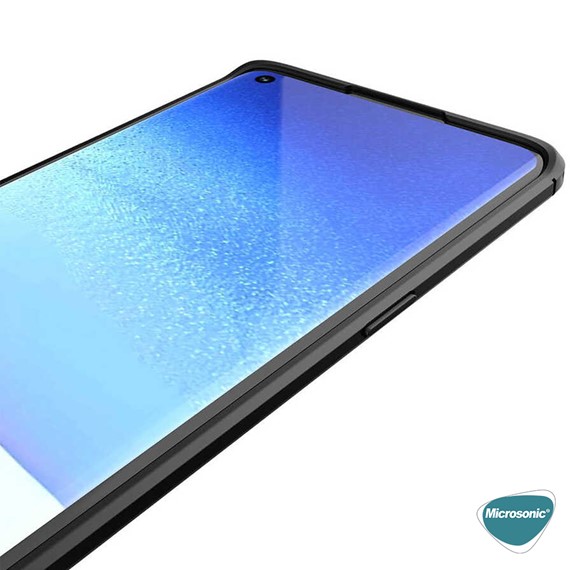 Microsonic Oppo Reno 5 5G Kılıf Deri Dokulu Silikon Siyah 6