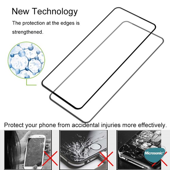 Microsonic Oppo Reno 5 5G Tam Kaplayan Temperli Cam Ekran Koruyucu Siyah 3