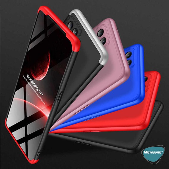 Microsonic Oppo Reno 5 Lite Kılıf Double Dip 360 Protective Siyah Mavi 7