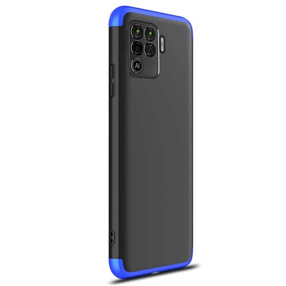 Microsonic Oppo Reno 5 Lite Kılıf Double Dip 360 Protective Siyah Mavi 2