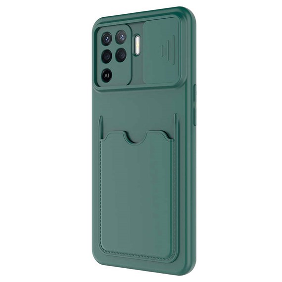 Microsonic Oppo Reno 5 Lite Kılıf Inside Card Slot Koyu Yeşil 2