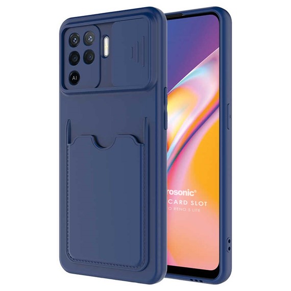 Microsonic Oppo Reno 5 Lite Kılıf Inside Card Slot Lacivert 1