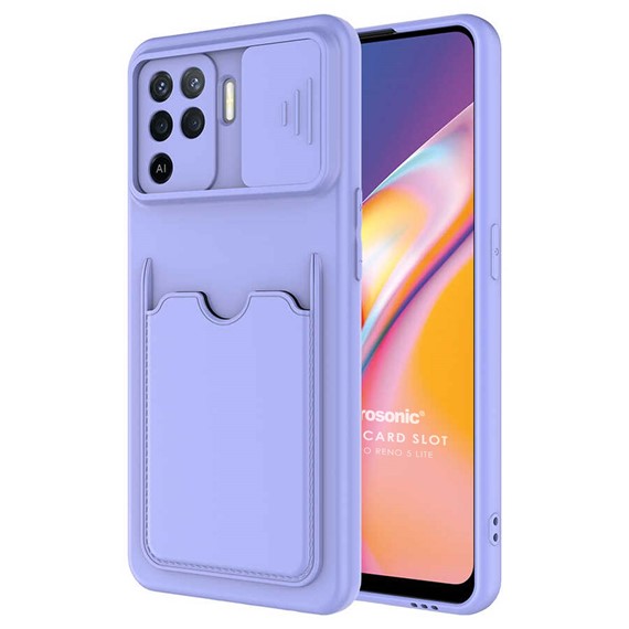 Microsonic Oppo Reno 5 Lite Kılıf Inside Card Slot Lila 1