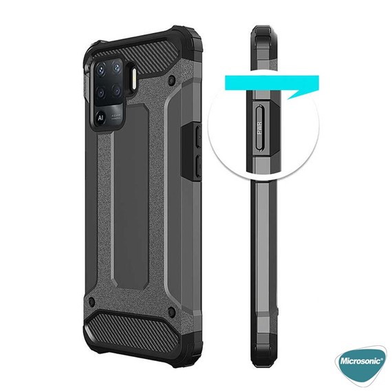 Microsonic Oppo Reno 5 Lite Kılıf Rugged Armor Kırmızı 5