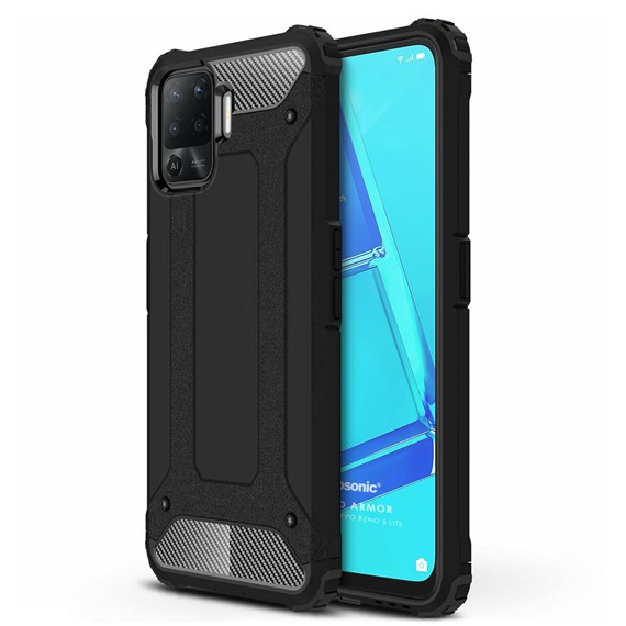 Microsonic Oppo Reno 5 Lite Kılıf Rugged Armor Siyah 1