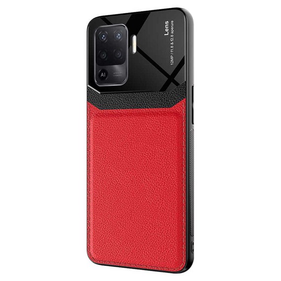 Microsonic Oppo Reno 5 Lite Kılıf Uniq Leather Kırmızı 2