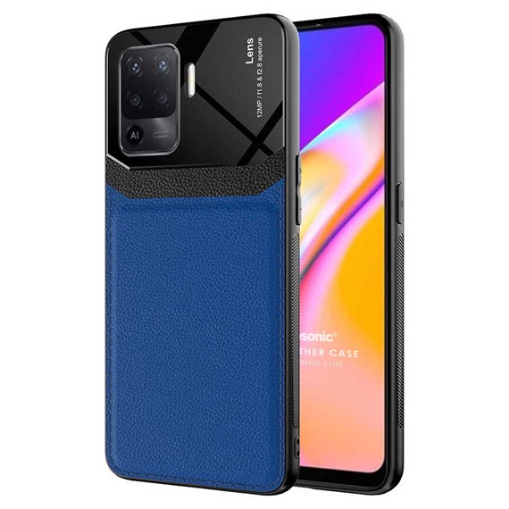 Microsonic Oppo Reno 5 Lite Kılıf Uniq Leather Lacivert 1