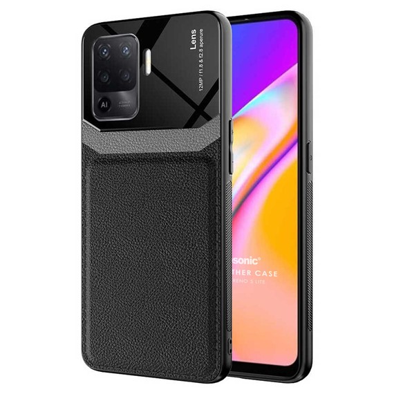 Microsonic Oppo Reno 5 Lite Kılıf Uniq Leather Siyah 1