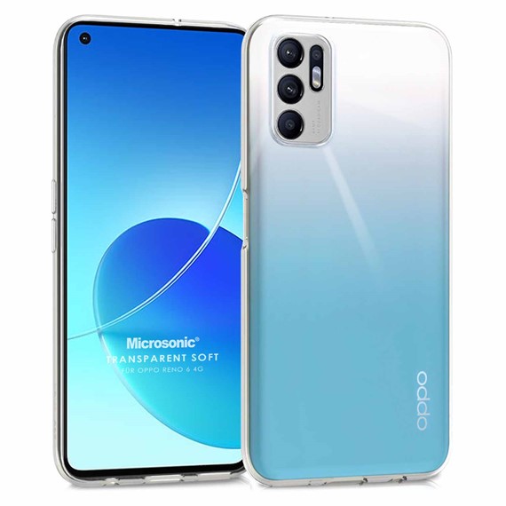 Microsonic Oppo Reno 6 4G Kılıf Transparent Soft Beyaz 1