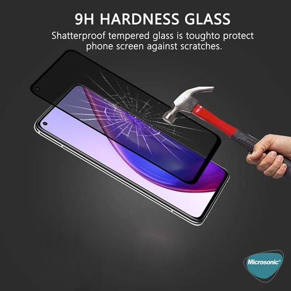 Microsonic Oppo Reno 5 Lite Privacy 5D Gizlilik Filtreli Cam Ekran Koruyucu Siyah 3