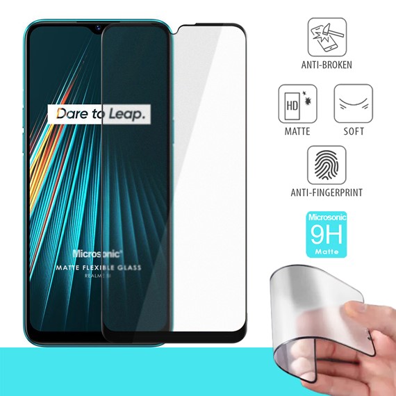 Microsonic Realme 5i Seramik Matte Flexible Ekran Koruyucu Siyah 1