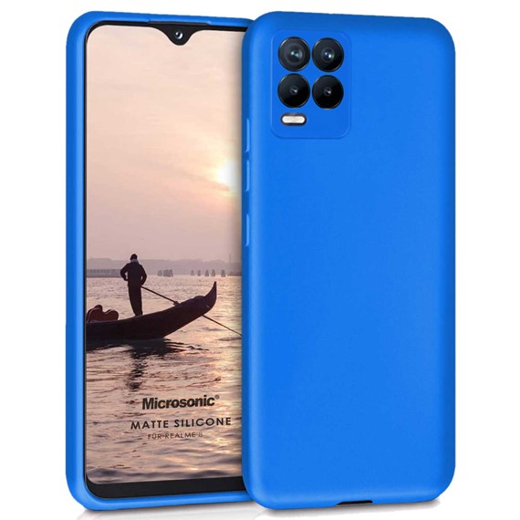 Microsonic Matte Silicone Realme 8 Pro Kılıf Mavi 1