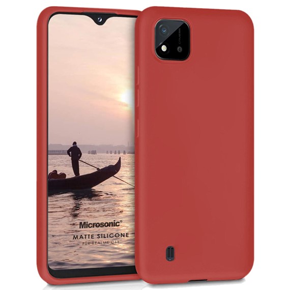 Microsonic Matte Silicone Realme C11 2021 Kılıf Kırmızı 1