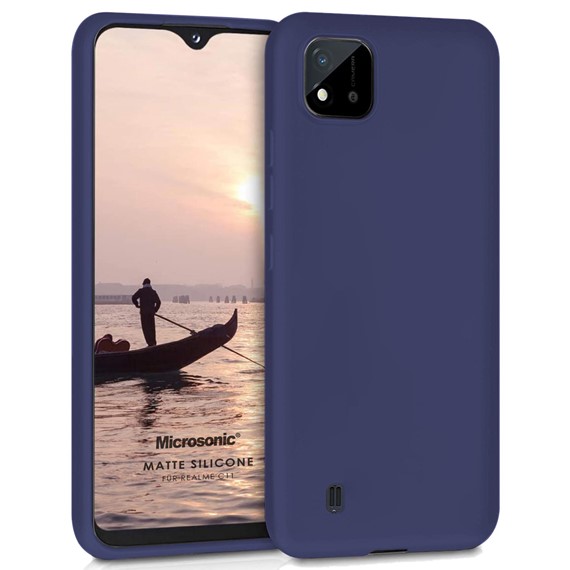 Microsonic Matte Silicone Realme C11 2021 Kılıf Lacivert 1