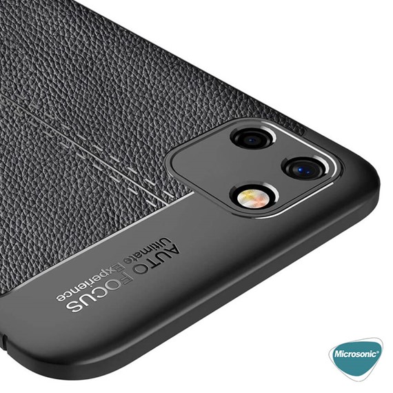 Microsonic Realme C11 Kılıf Deri Dokulu Silikon Lacivert 5