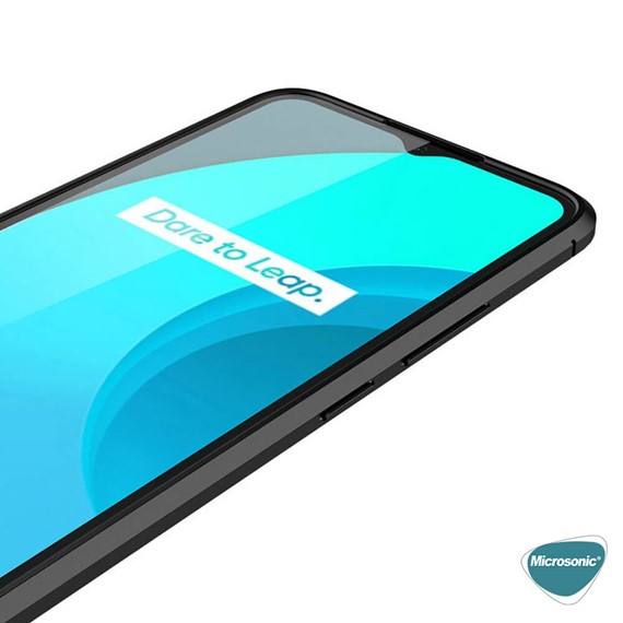 Microsonic Realme C11 Kılıf Deri Dokulu Silikon Siyah 7