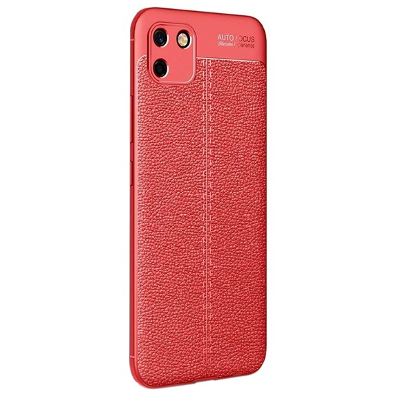 Microsonic Realme C11 Kılıf Deri Dokulu Silikon Kırmızı 2