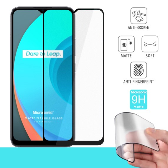 Microsonic Realme C11 Seramik Matte Flexible Ekran Koruyucu Siyah 1