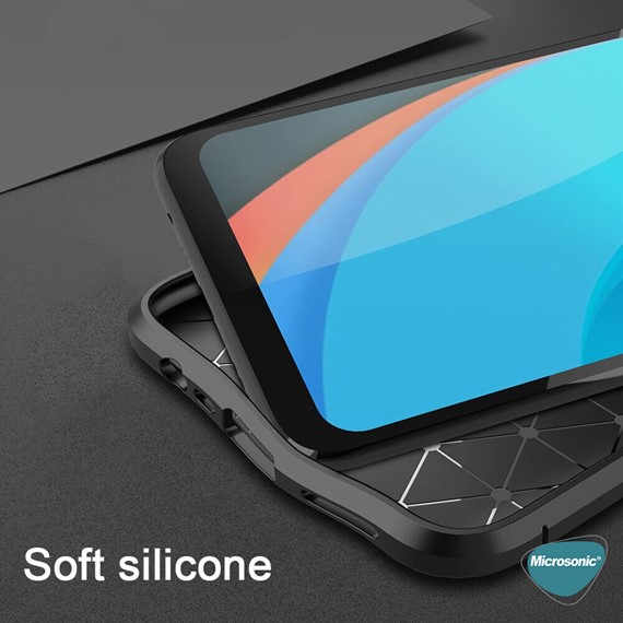 Microsonic Realme C21 Kılıf Deri Dokulu Silikon Siyah 4