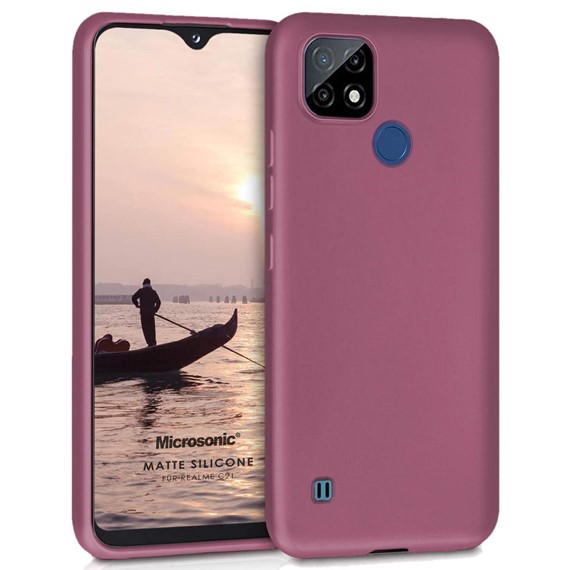 Microsonic Matte Silicone Realme C21 Kılıf Mor 1