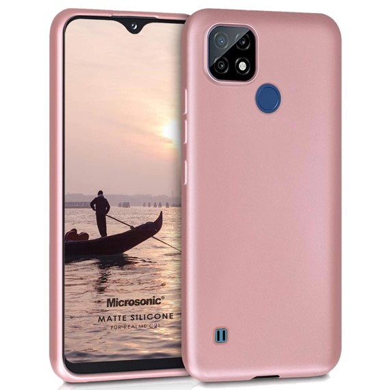 Microsonic Matte Silicone Realme C21 Kılıf Rose Gold 1