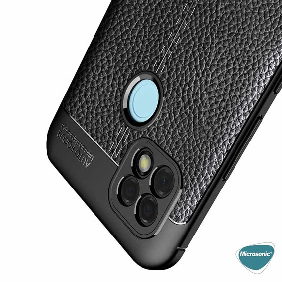 Microsonic Realme C25 Kılıf Deri Dokulu Silikon Lacivert 4