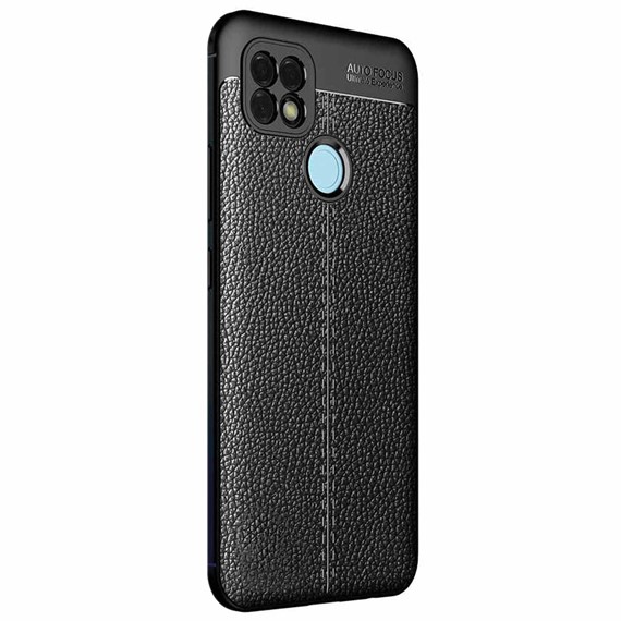 Microsonic Realme C25s Kılıf Deri Dokulu Silikon Siyah 2
