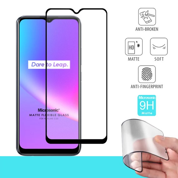 Microsonic Realme C25s Seramik Matte Flexible Ekran Koruyucu Siyah 1