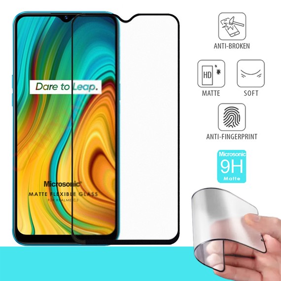 Microsonic Realme C3 Seramik Matte Flexible Ekran Koruyucu Siyah 1