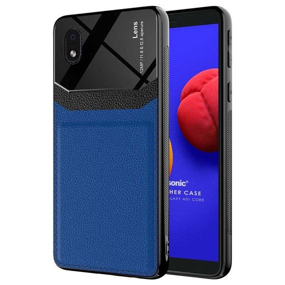Microsonic Samsung Galaxy A01 Core Kılıf Uniq Leather Lacivert 1