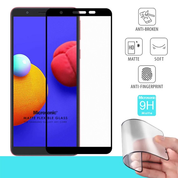Microsonic Samsung Galaxy A01 Core Seramik Matte Flexible Ekran Koruyucu Siyah 1