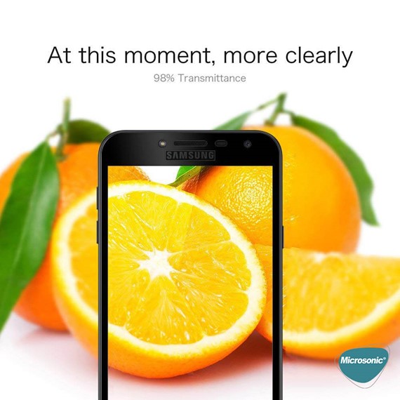 Microsonic Samsung Galaxy A01 Core Tam Kaplayan Temperli Cam Ekran Koruyucu Siyah 6