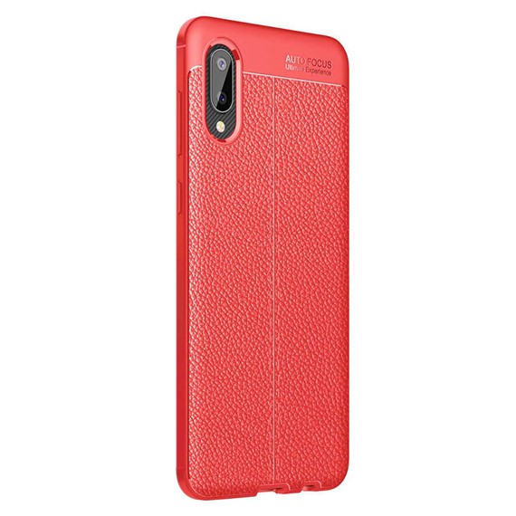 Microsonic Samsung Galaxy A02 Kılıf Deri Dokulu Silikon Kırmızı 2